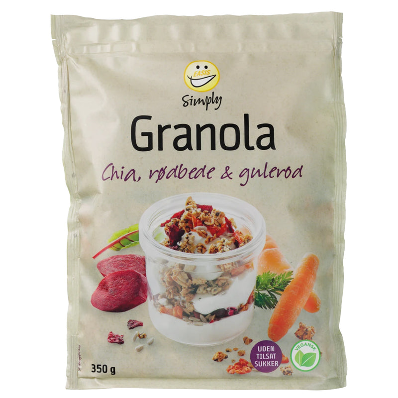 EASIS Morgenmad (350g) - Simply granola med chia, rødbede og gulerod - OBS! BEDST FØR 29/2-24