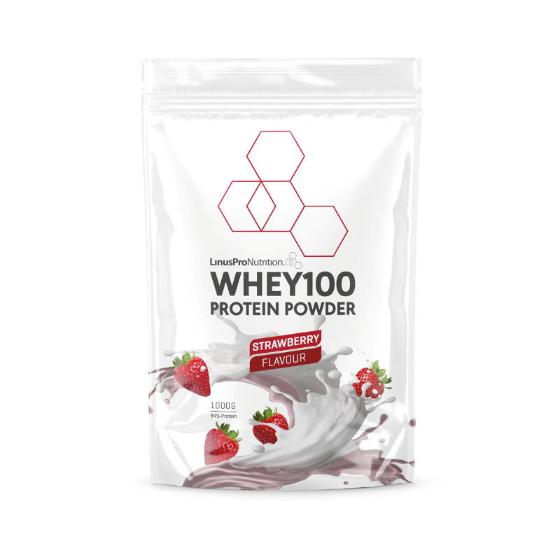 LinusPro Pure Whey 100 - Strawberry (1 kg) - OBS! BEDST FØR 28/3-24
