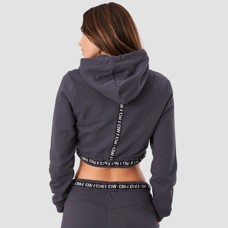 ICANIWILL Chill Out Cropped Hoodie Graphite Wmn