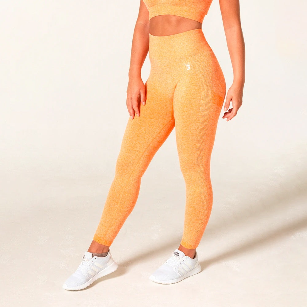 Define Seamless Scrunch Leggings – Orange Marl fra V3 » Køb her!