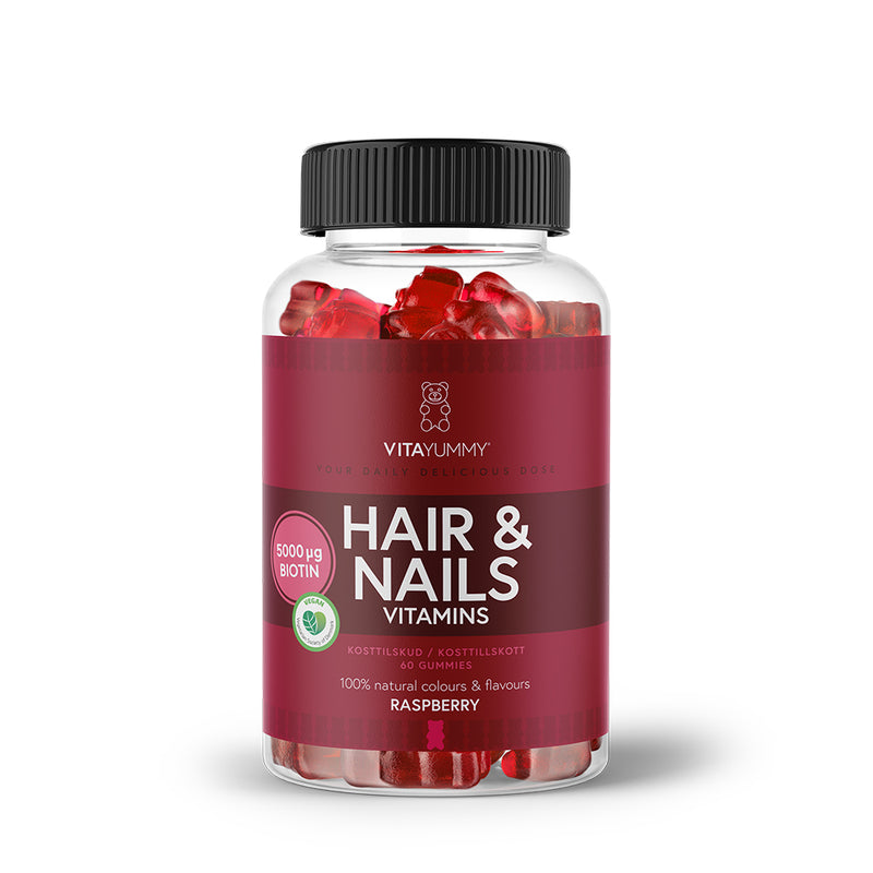 VitaYummy Hair & Nails - Raspberry (60 stk)