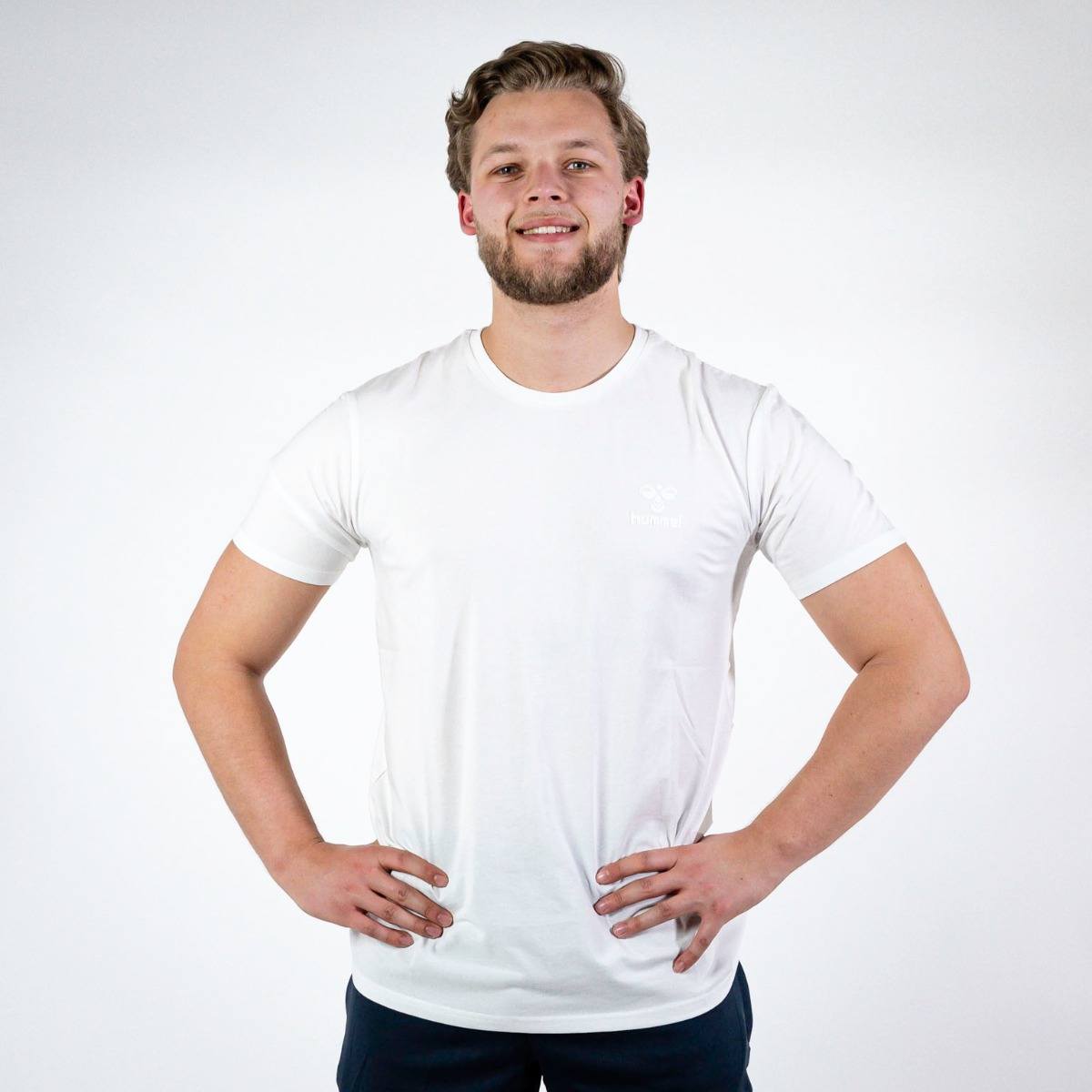 SIGGE T-shirt S/S – White fra Hummel | Muscle