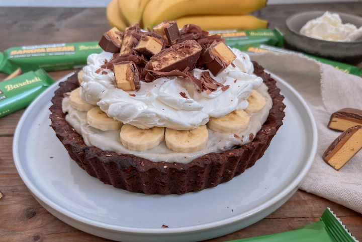 Banantærte med Barebells Banana Dream