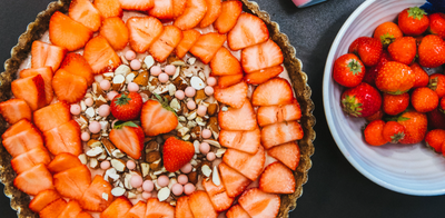 No bake tærte med jordbær