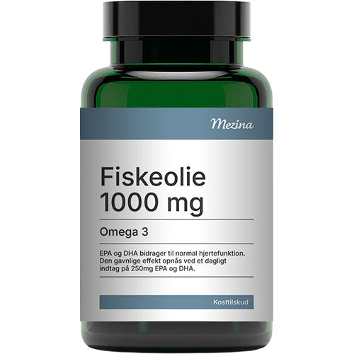 Mezina Fiskeolie 1000 mg – Omega-3, 120 kapsler