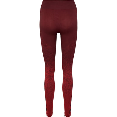 Hummel MT Fade Seamless Mid Waist Tights - Bitter Chocolate / Mineral Red