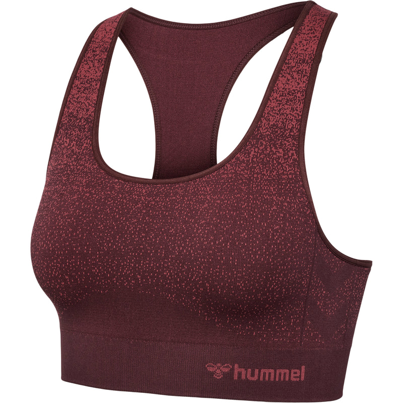 Hummel MT Fade Seamless Sports Top - Bitter Chocolate / Mineral Red