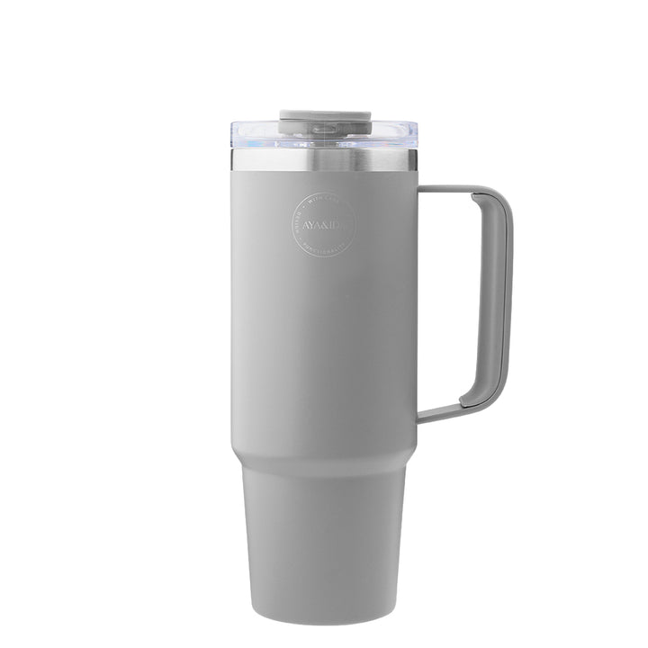 AYA&IDA Thermo Cup with Straw - Light Grey (885ml)