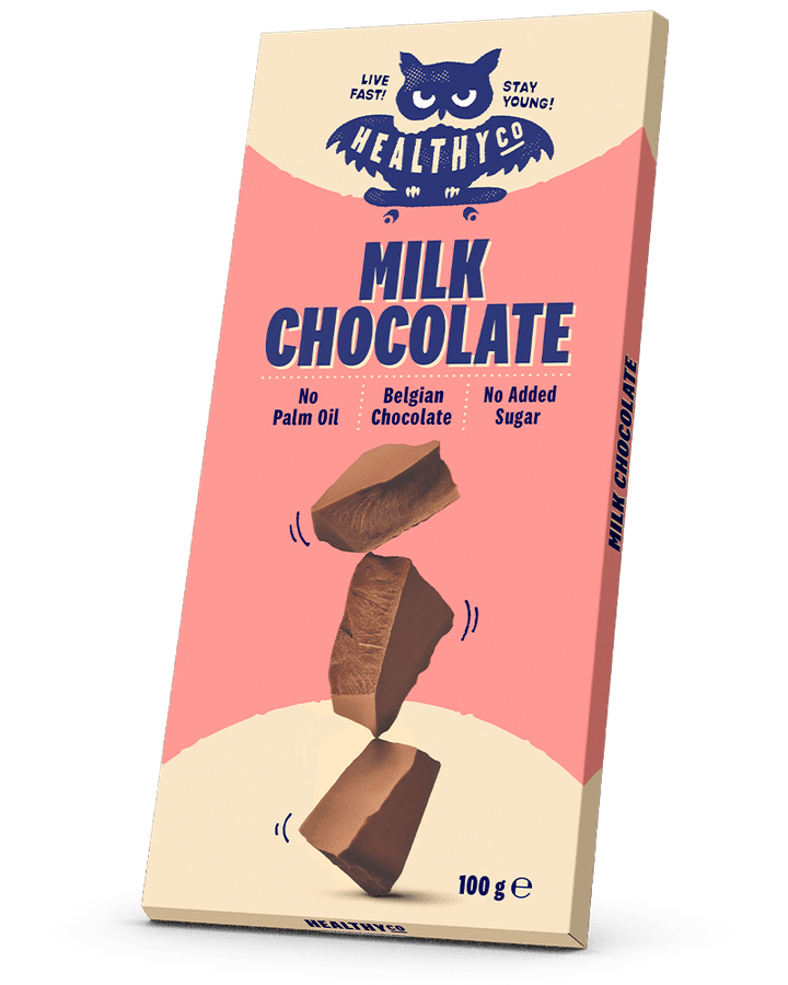 HealthyCo Milk Chocolate – mælkechokolade uden tilsat sukker