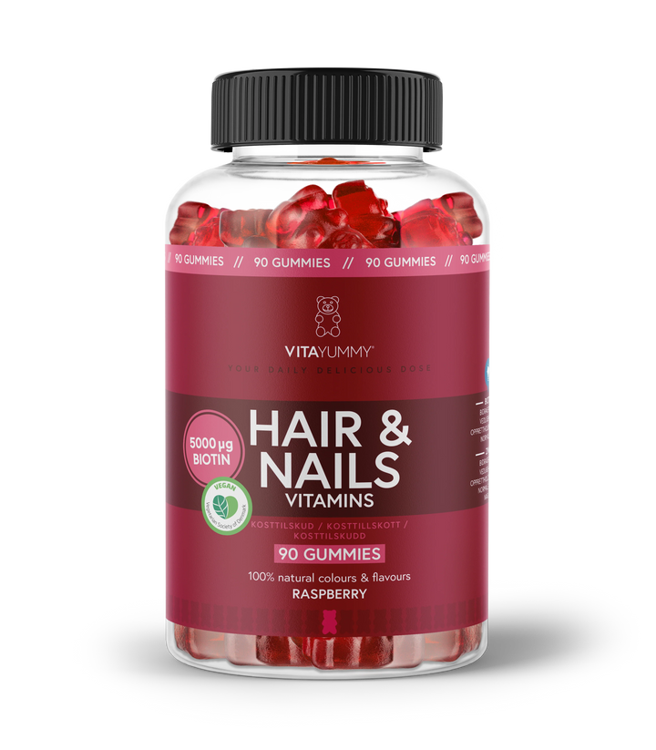 VitaYummy Hair & Nails - Raspberry (60 stk)