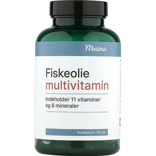 Mezina Fiskeolie + multivitamin, 120 kapsler