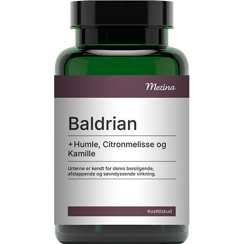 Mezina Baldrian + humle, citronmelisse og kamille, 120 kapsler