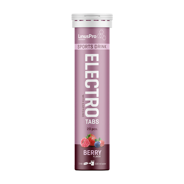 LinusPro Elektrolyt Tabs m. Koffein - Berry
