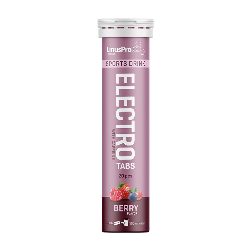 LinusPro Elektrolyt Tabs m. Koffein - Berry