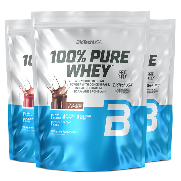 BioTechUSA 100% Pure Whey proteinpulver 2x900 g dobbeltpakke