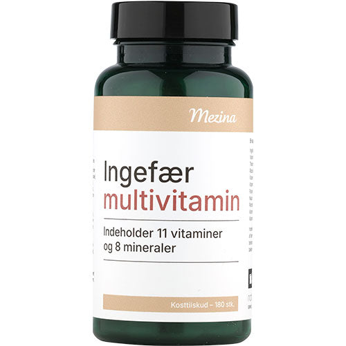 Mezina Ingefær + multivitamin, 180 tabletter