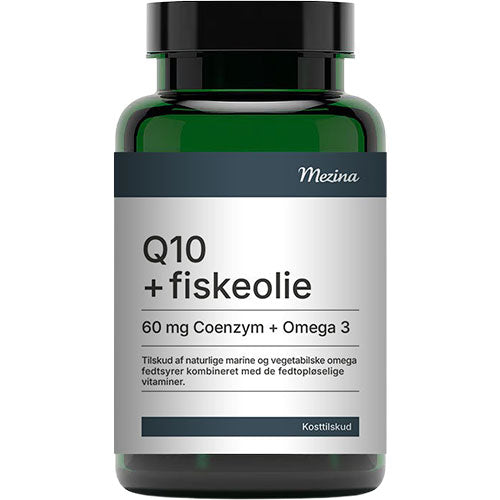 Mezina Q10 + fiskeolie, 60 kapsler
