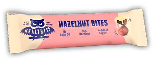 HealthyCo Hazelnut Bites – vaffelbites med hasselnøddecreme uden tilsat sukker