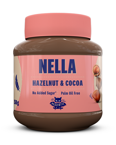 HealthyCo Nella Hazelnut & Cocoa - chokolade- og hasselnøddepålæg uden tilsat sukker og uden palmeolie, 200 g