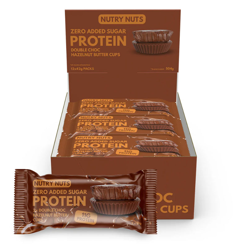 Nutry Nuts Hazelnut Butter Cups - Double Chocolate Hazelnut (12x 42g)