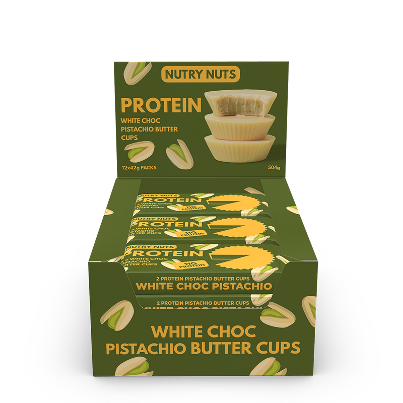 Nutry Nuts Peanut Butter Cups - White Choc Pistachio (12x 42g)