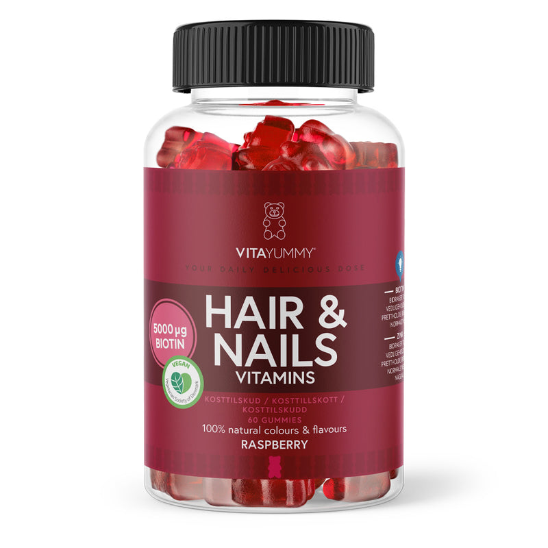 VitaYummy Hair & Nails - Raspberry (60 stk)