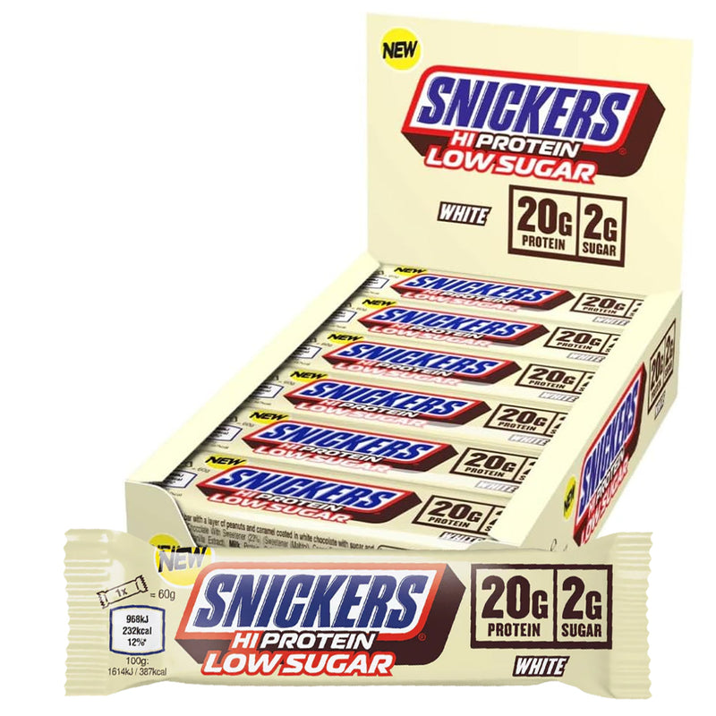 Snickers Hi Protein Bar Low Sugar - White Chocolate (12x 57g)
