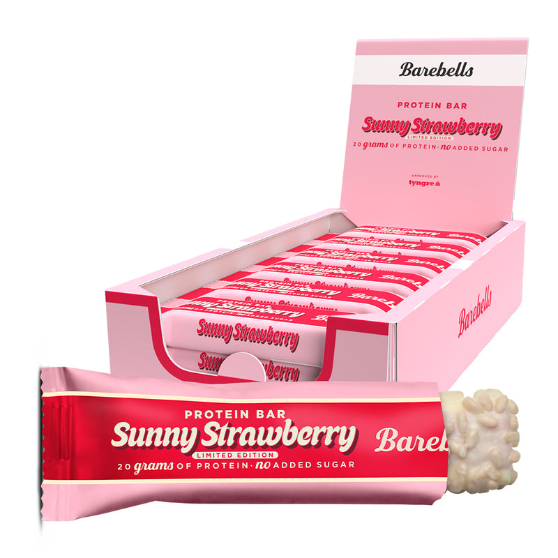 Barebells Protein Bar - Sunny Strawberry (12x 55g) - OBS! BEDST FØR 22/4-25