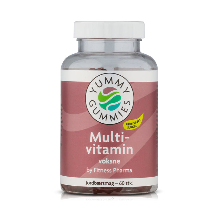Fitness Pharma Yummy Gummies Multivitamin Voksne - Jordbærsmag (60 stk)