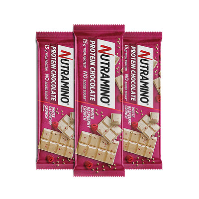 Nutramino Protein Chocolate Bar - White Raspberry Crunch (10x 50g)