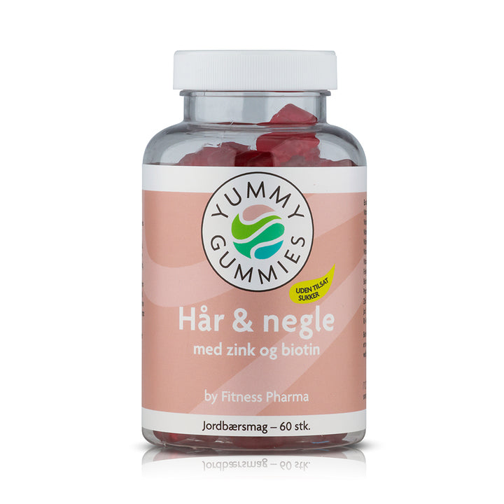 Fitness Pharma Yummy Gummies Hår og Negle - Jordbærsmag (60 stk)