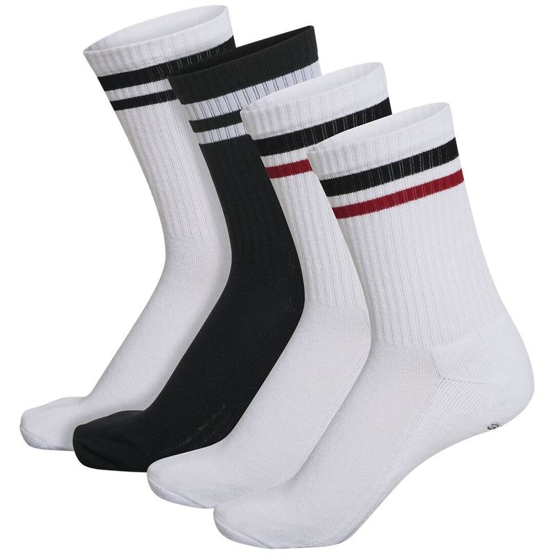 Hummel RETRO 4-pack Socks Mix – White/Black - Musclehouse.dk