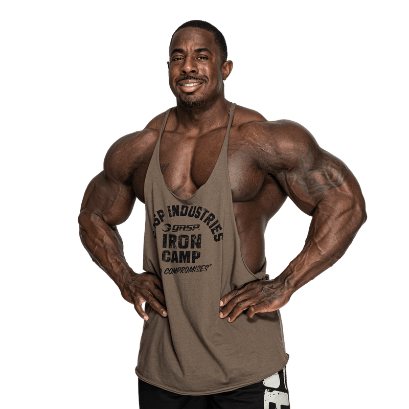 GASP stringer Washed Green/Black - MuscleHouse.dk