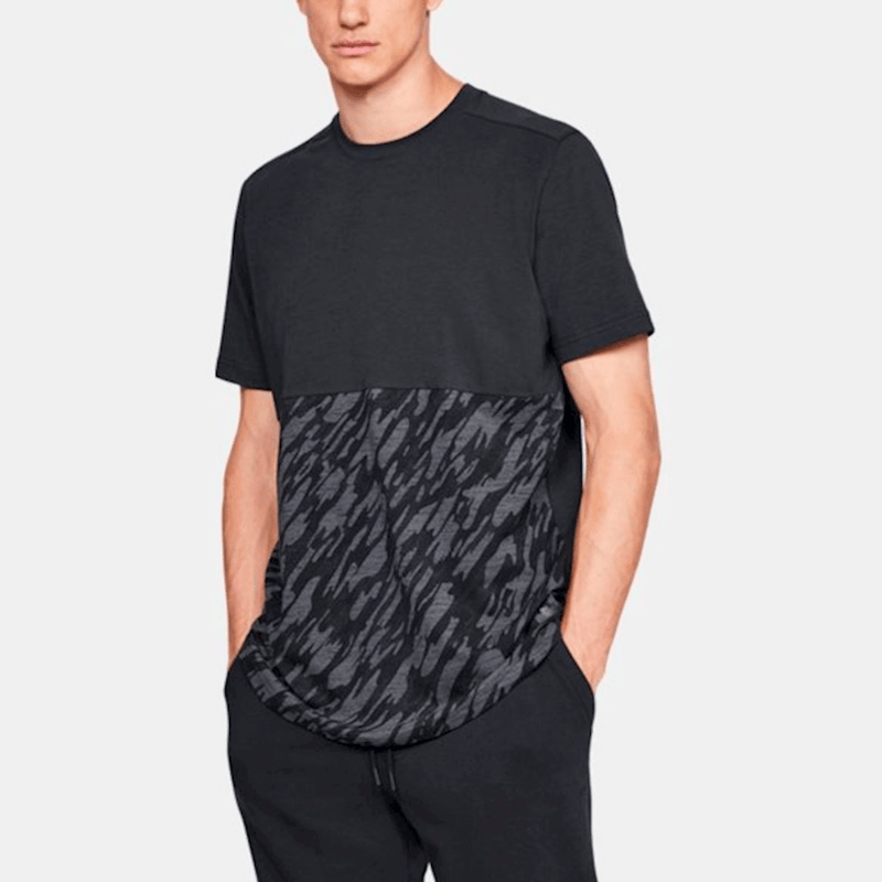 Under Armour Mens Sportstyle Camo Block T-Shirt Casual Top Black - MuscleHouse.dk