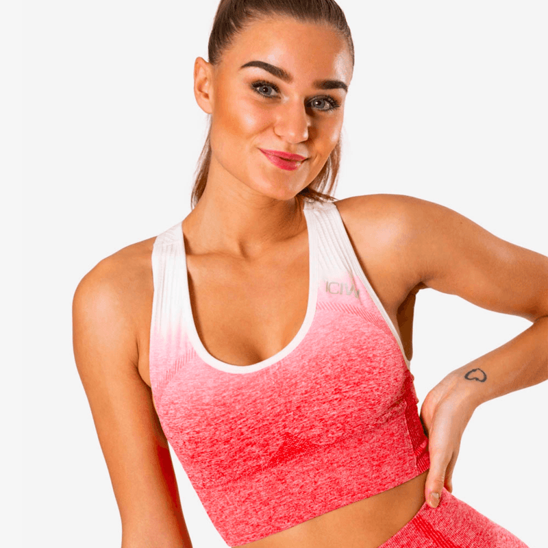 ICIW Ombre Seamless Sports Bra Red - MuscleHouse.dk