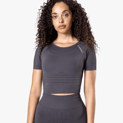 ICANIWILL Define Seamless Cropped T-shirt Graphite Wmn - MuscleHouse.dk