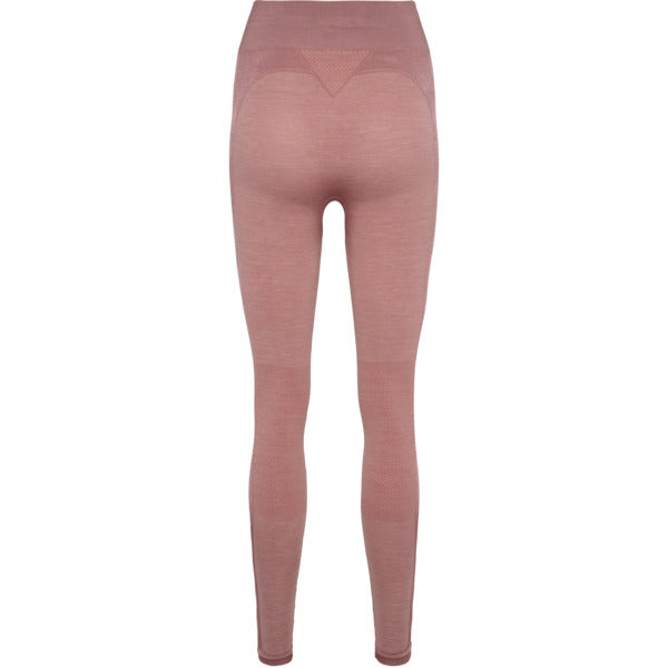 Hummel CLEA Seamless Mid Waist Tights – Woodrose/Rose Taupe Melange