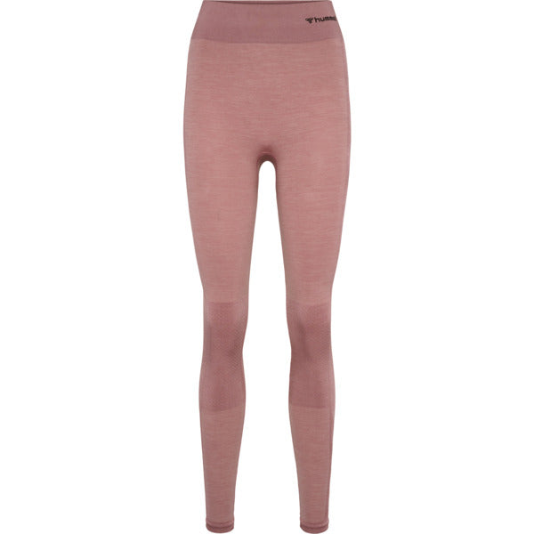 Hummel CLEA Seamless Mid Waist Tights – Woodrose/Rose Taupe Melange