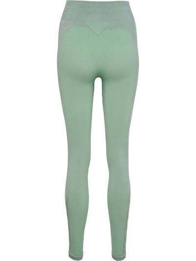 Hummel CLEA Seamless Mid Waist Tights – Chinois Geen/Silt Green Mel