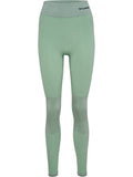 Hummel CLEA Seamless Mid Waist Tights – Chinois Geen/Silt Green Mel