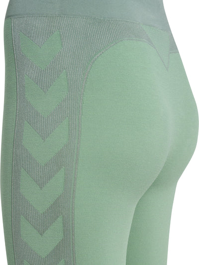 Hummel CLEA Seamless Mid Waist Tights – Chinois Geen/Silt Green Mel