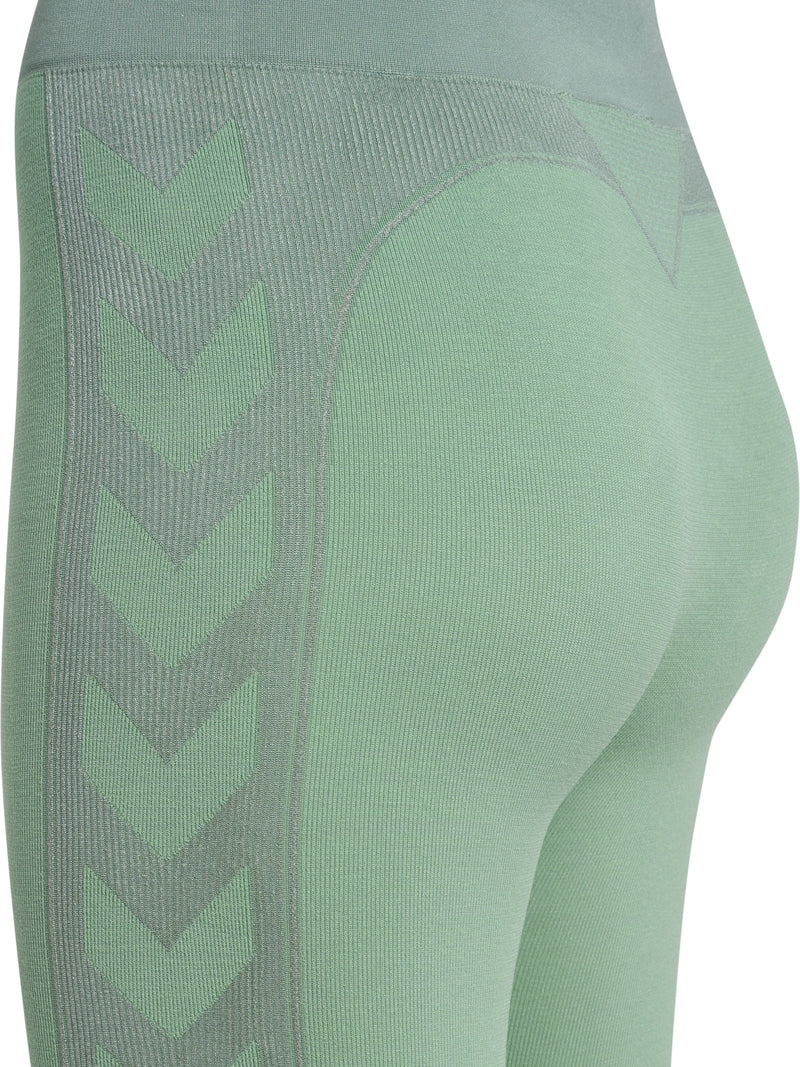 Hummel CLEA Seamless Mid Waist Tights – Chinois Geen/Silt Green Mel