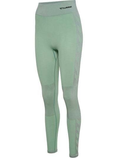 Hummel CLEA Seamless Mid Waist Tights – Chinois Geen/Silt Green Mel