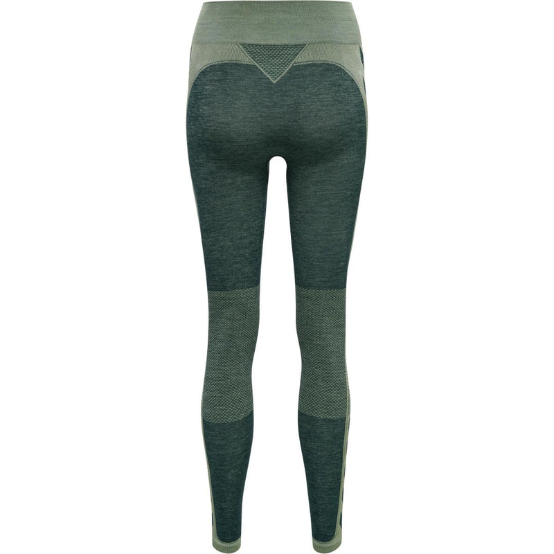 Hummel CLEA Seamless Mid Waist Tights – Darkest Spruce/Basil Melange