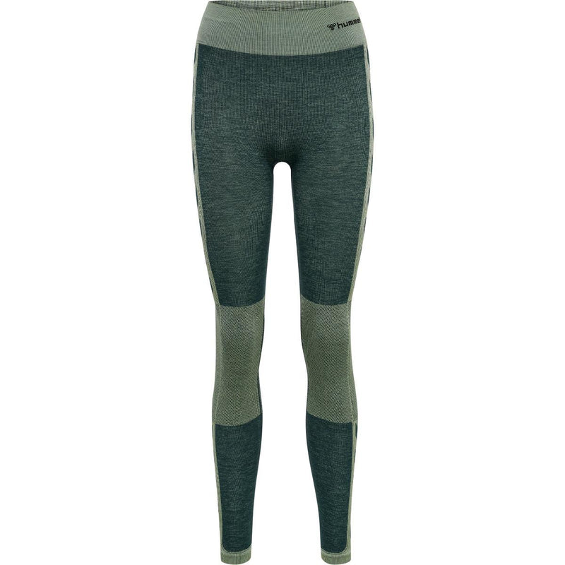 Hummel CLEA Seamless Mid Waist Tights – Darkest Spruce/Basil Melange