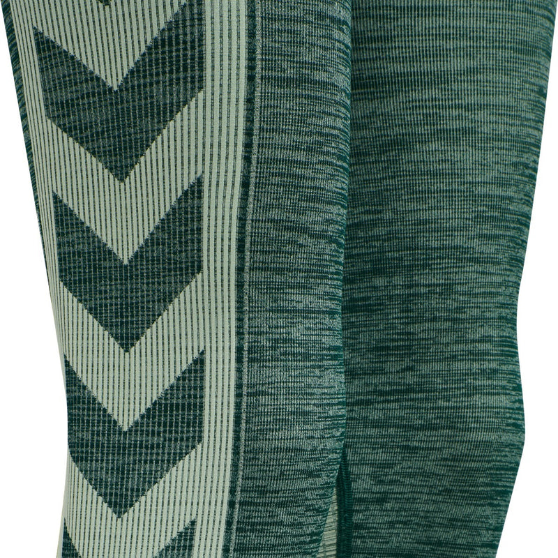 Hummel CLEA Seamless Mid Waist Tights – Darkest Spruce/Basil Melange