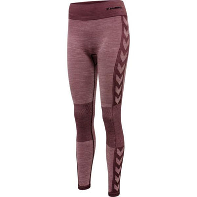 Hummel CLEA Seamless Mid Waist Tights – Fudge Woodrose Melange - Musclehouse.dk