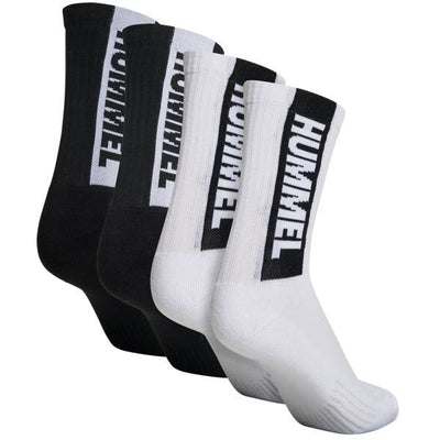 Hummel LEGACY Core 4-pack Socks Mix - White/Black - Musclehouse.dk