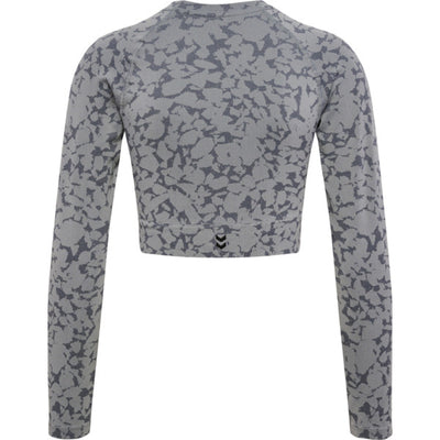 Hummel MT PI Seamless Crop T-Shirt L/S - Sharkskin