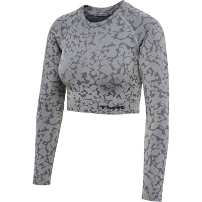 Hummel MT PI Seamless Crop T-Shirt L/S - Sharkskin